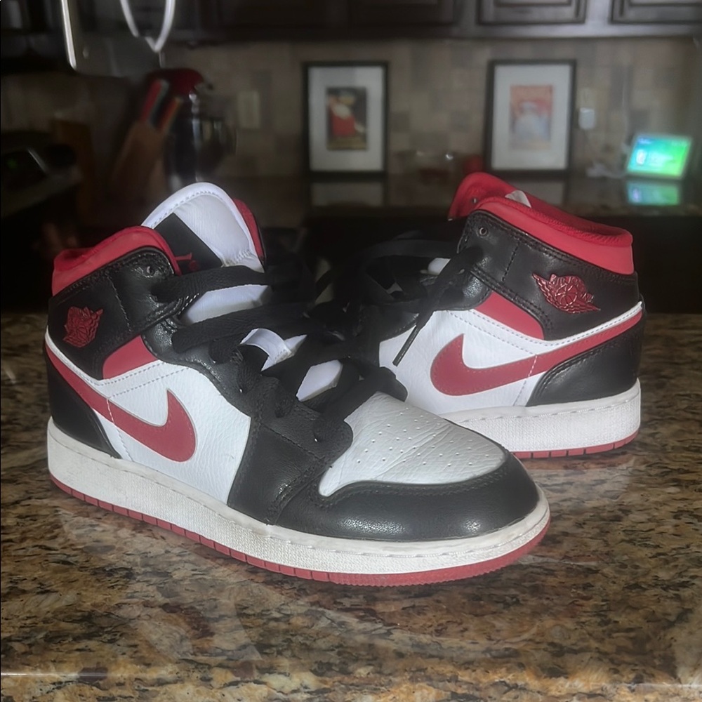 Nike Black, Red, and White High-Top Sneakers
